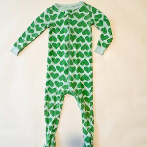 Primary boys or girls footie pajamas with hearts, size 18-24 months